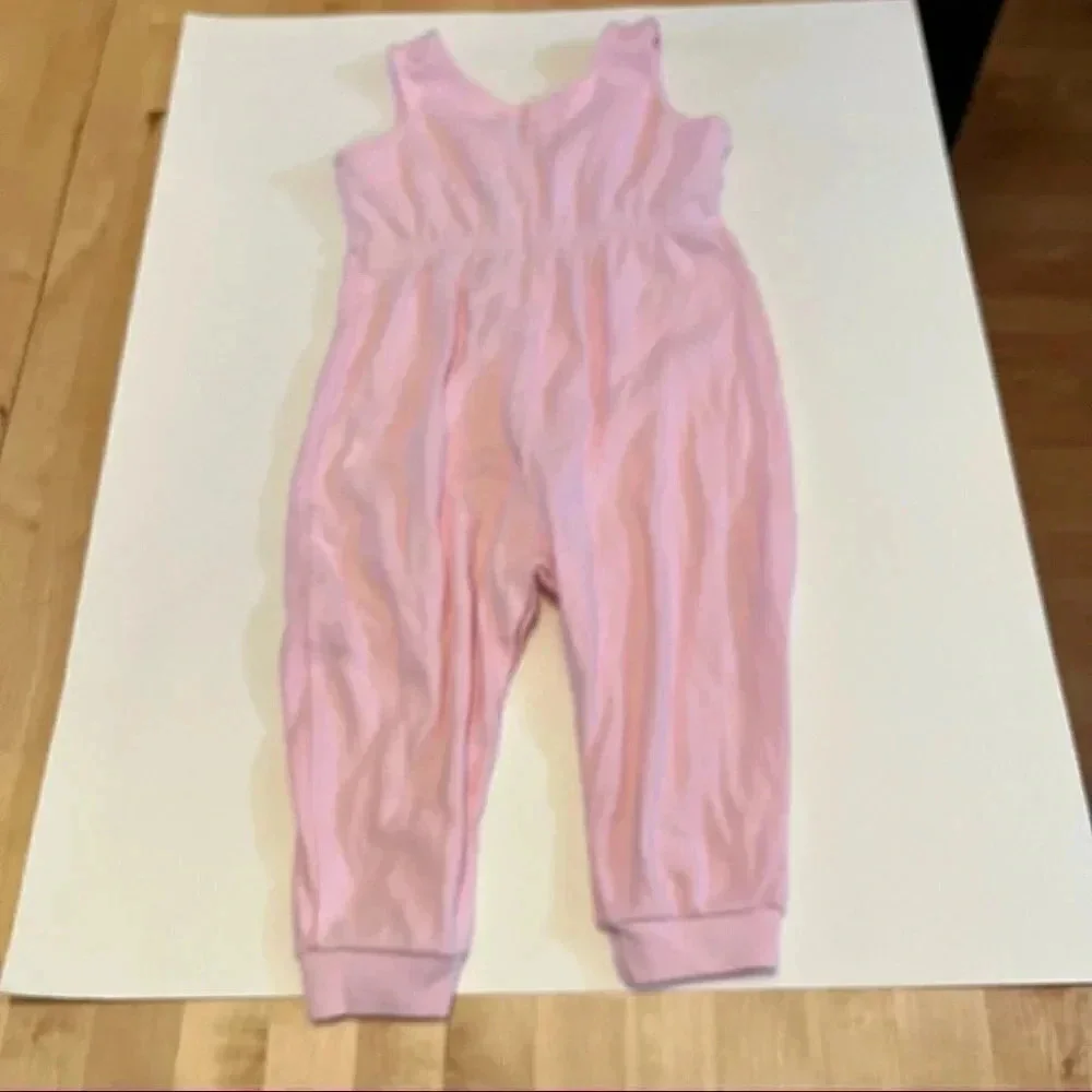 Vintage Okie Dokie Pink BUBBLE OVERALLS Size 24M 100% Cotton Heart Horses
